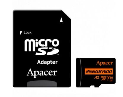  Зображення Карта пам`ятi MicroSDXC 256GB UHS-I/U3 Class 10 Apacer (AP256GMCSX10U8-R) + SD адаптер 